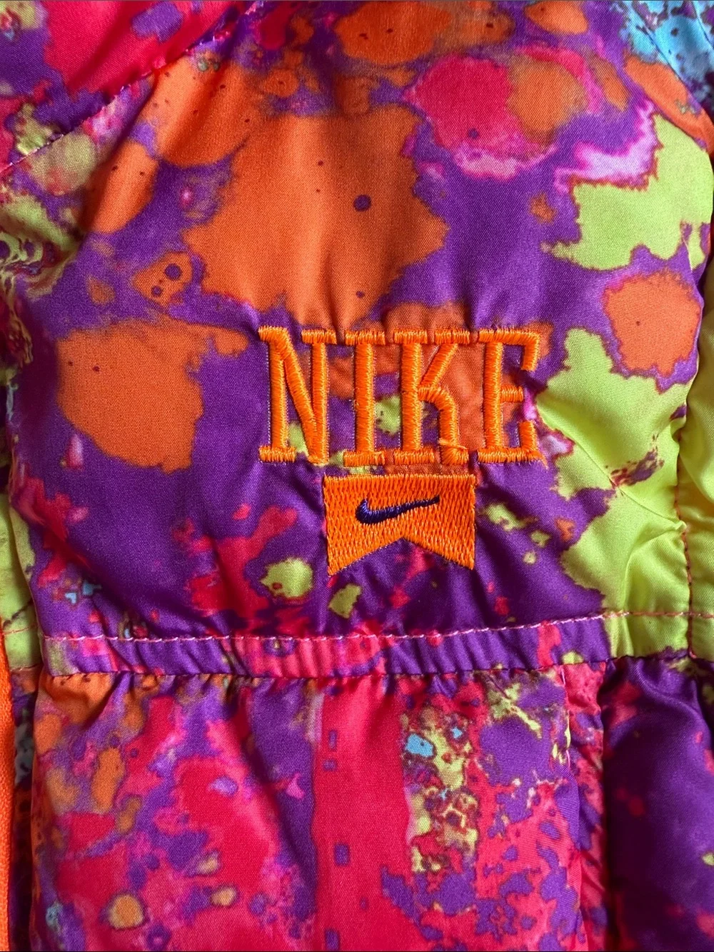 Nike Reversible Girls Neon Multi-Color Splatter Puffer Vest